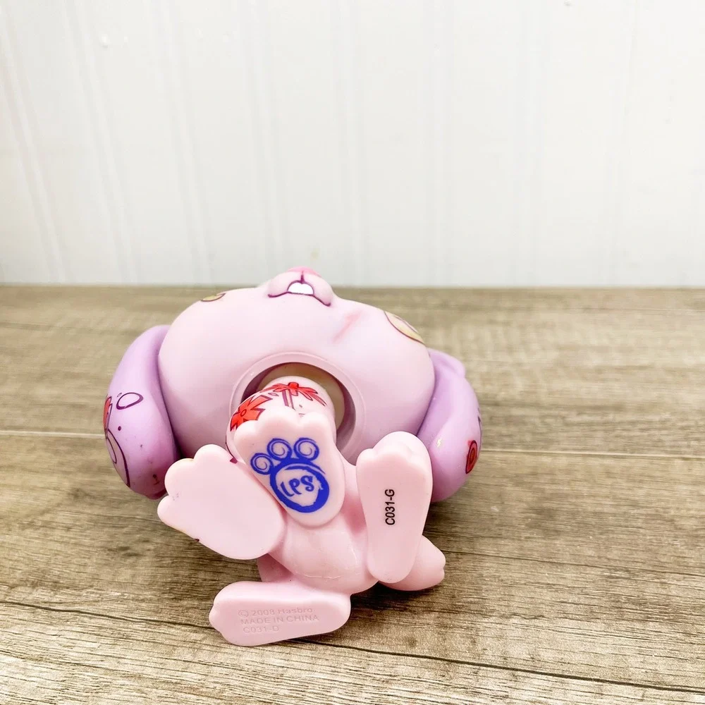 Littlest Pet Shop Deco Pet Bunny Rabbit Pink Floral Large Figure 2008 Hasbro